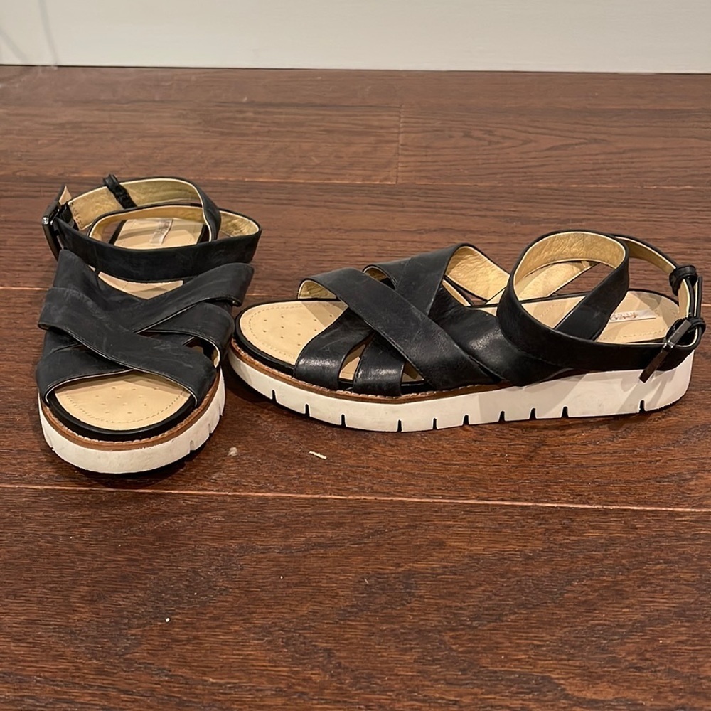Geox Black Leather women’s Sandals Size 37/7